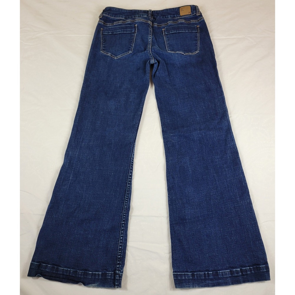 American Eagle Hipster Flare‎ Jeans Womens 10 Dark Wash Stretch Wide Leg Denim
